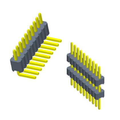1.27mmPin Header single Row 90°Mono plastic；poly plastic